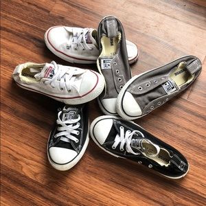 Lot of 3 converse size 2 youth black gray white